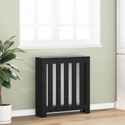 Accessoires Pour Appareils Électroménagers-vidaXL Cache-Radiateur Chêne noir 78 x 20 x 82 cm Bois d'ingénierie Lattes verticales