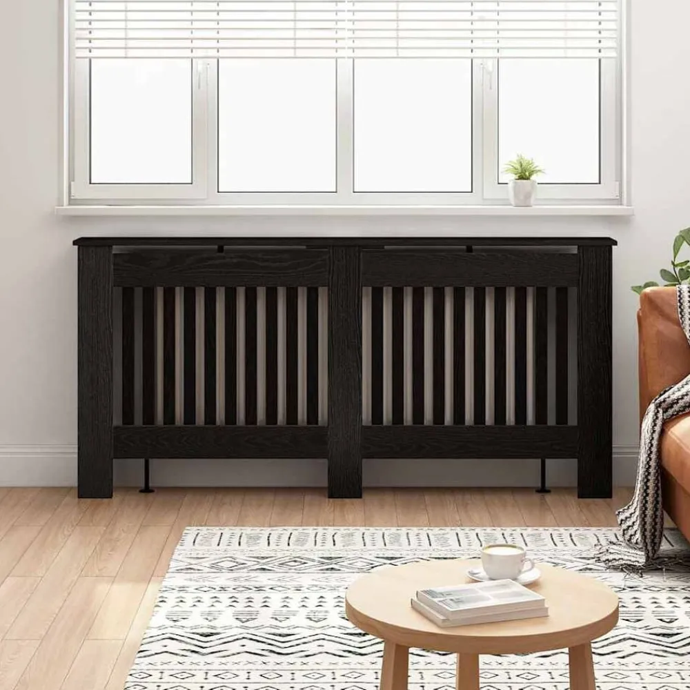 Accessoires Pour Appareils Électroménagers-vidaXL Cache-Radiateur Chêne noir 172 x 19 x 81,5 cm Bois d'ingénierie Chêne noir