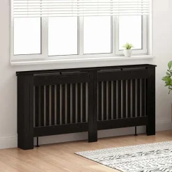 Accessoires Pour Appareils Électroménagers-vidaXL Cache-Radiateur Chêne noir 172 x 19 x 81,5 cm Bois d'ingénierie Chêne noir