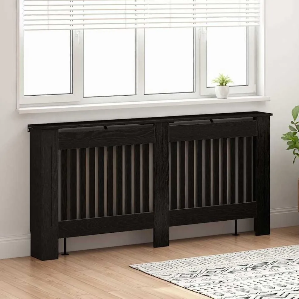 Accessoires Pour Appareils Électroménagers-vidaXL Cache-Radiateur Chêne noir 172 x 19 x 81,5 cm Bois d'ingénierie Chêne noir