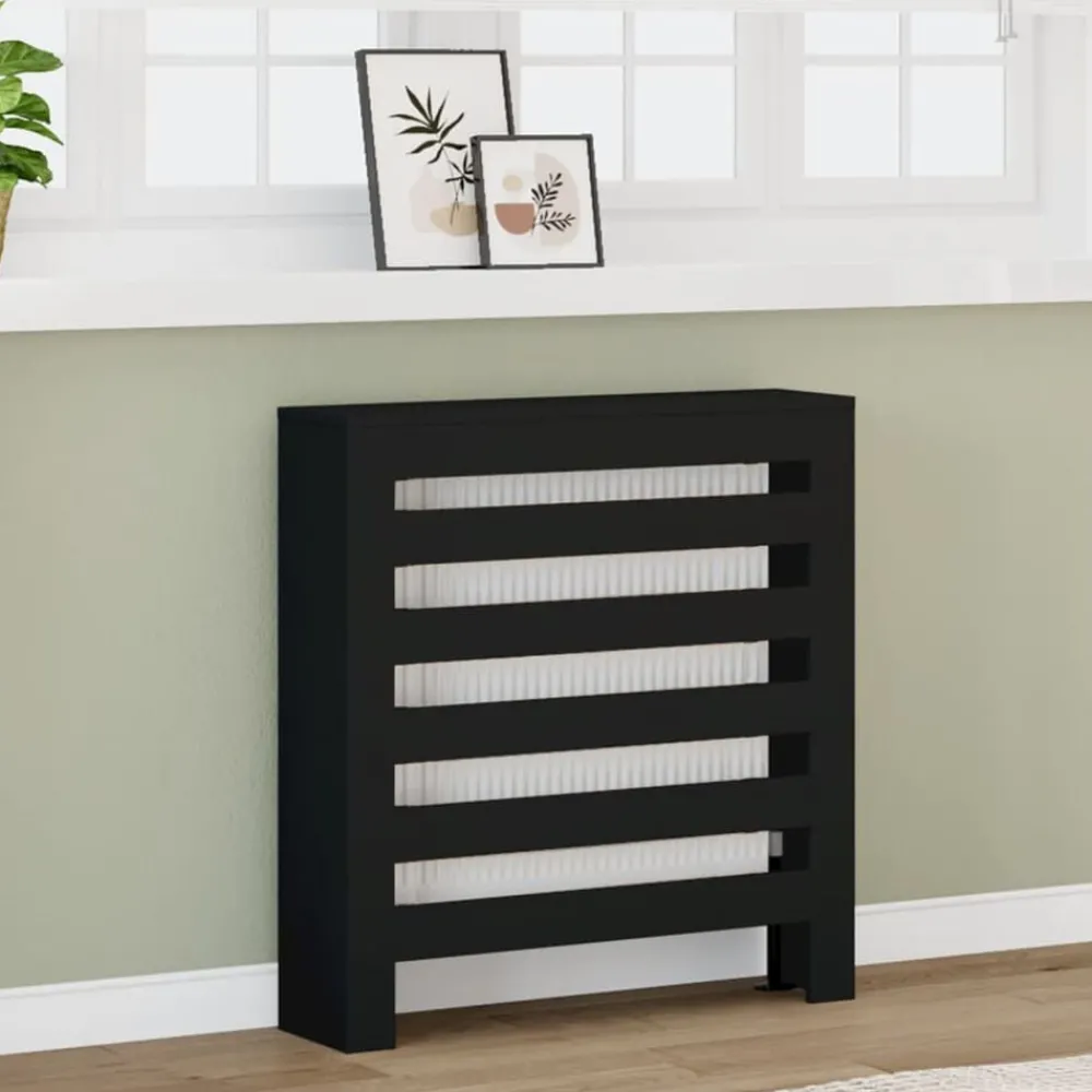 Accessoires Pour Appareils Électroménagers-vidaXL Cache-radiateur 78x20x82 cm bois d'ingénierie Noir