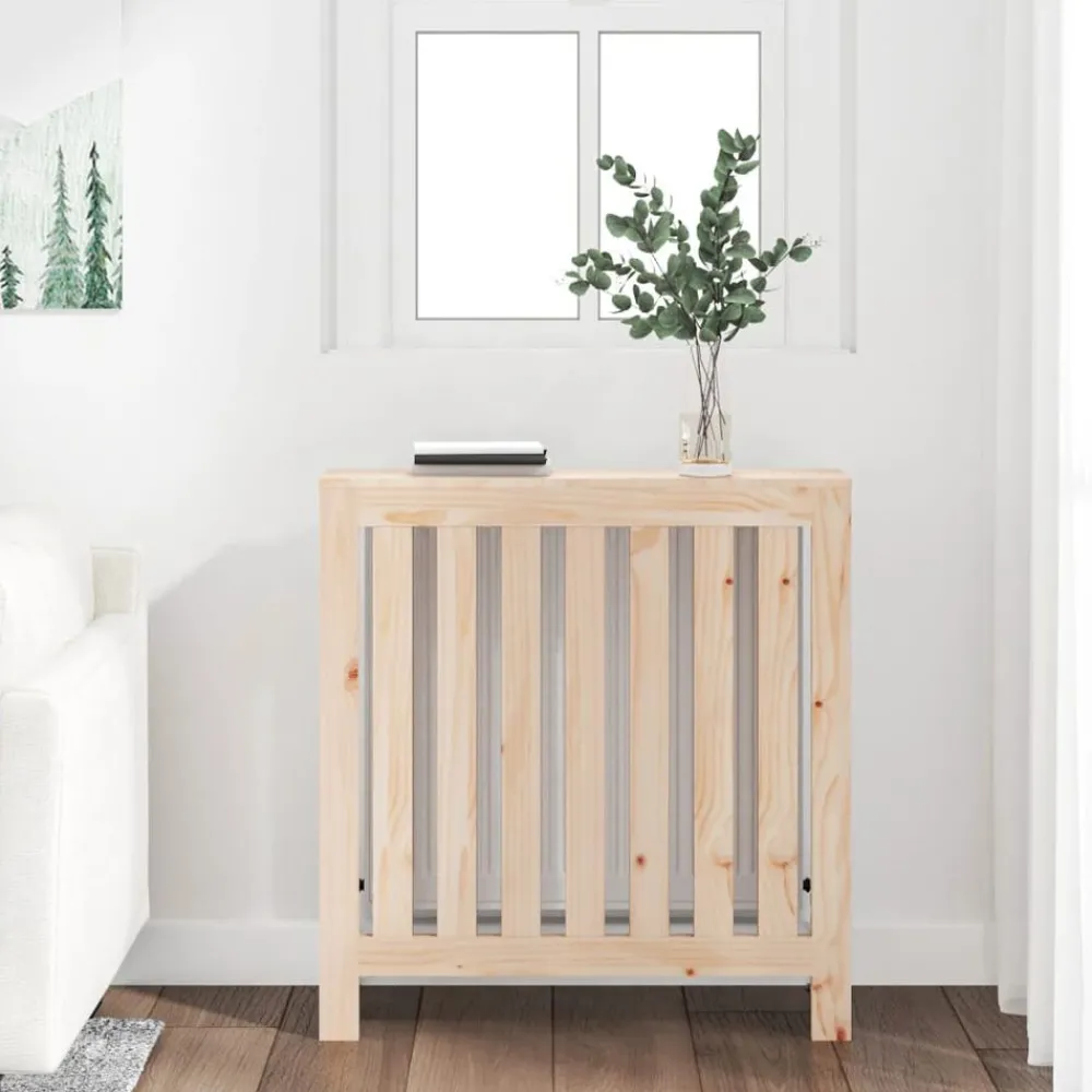 Accessoires Pour Appareils Électroménagers-vidaXL Cache-radiateur 79,5x19x84 cm Bois massif de pin Naturel
