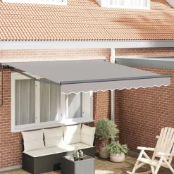 Pelouses & Jardins-vidaXL Cadre d'auvent Gris clair 300 x 250 cm Gris clair (cadre anthracite)