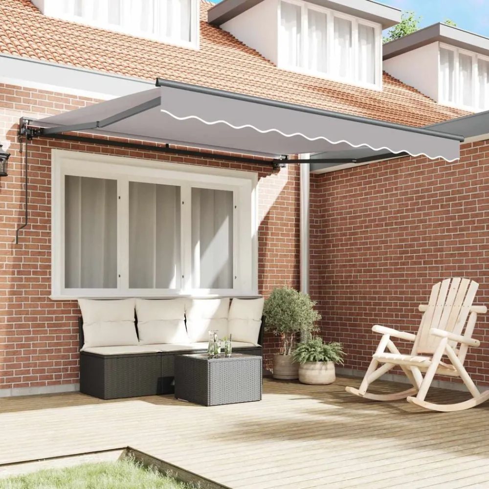 Pelouses & Jardins-vidaXL Cadre d'auvent Gris clair 300 x 250 cm Gris clair (cadre anthracite)