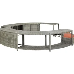 Piscine & Spa-vidaXL Cadre de bain à remous résine tressée Gris