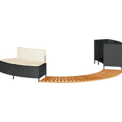 Piscine & Spa-vidaXL Cadre de bain à remous résine tressée bois massif d'acacia Noir