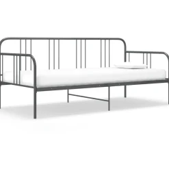 Lits & Accessoires-vidaXL Cadre de canapé-lit sans matelas métal 90x200 cm Gris