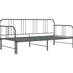 Lits & Accessoires-vidaXL Cadre de canapé-lit extensible sans matelas métal 90x200cm Gris
