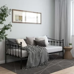 Lits & Accessoires-vidaXL Cadre de canapé-lit sans matelas métal 90x200 cm Noir