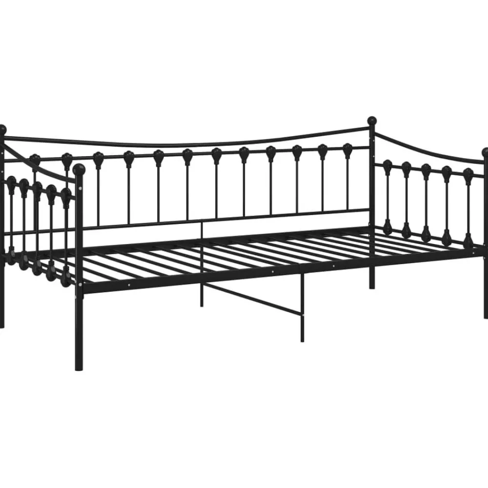 Lits & Accessoires-vidaXL Cadre de canapé-lit sans matelas métal 90x200 cm Noir