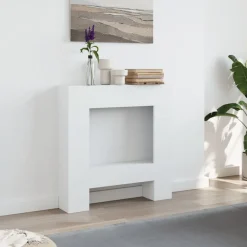 Accessoires Pour Cheminées & Poêles À Bois-vidaXL Cadre de cheminée 81x18x82 cm bois d'ingénierie Blanc