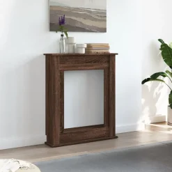 vidaXL Cadre de cheminée chêne marron 75x20x87,5 cm bois d'ingénierie