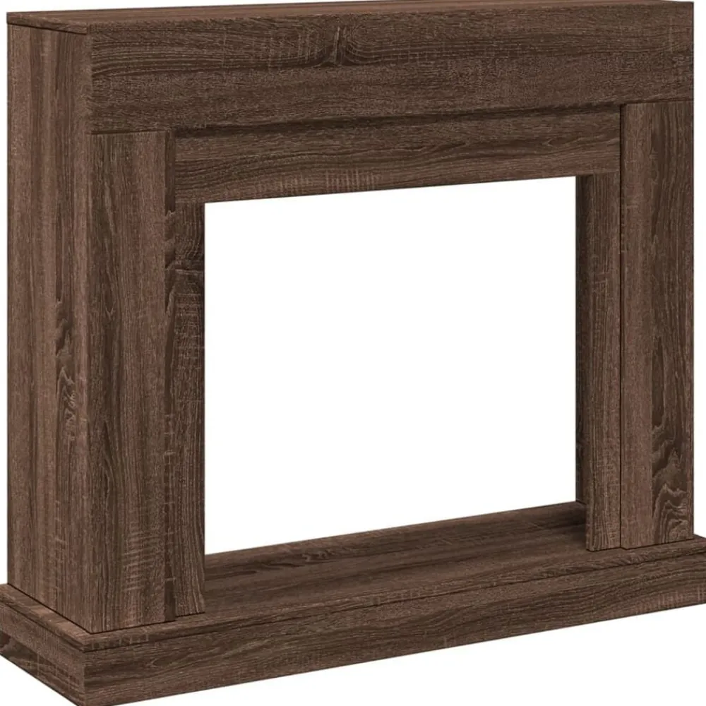 vidaXL Cadre de cheminée chêne marron 100x30x87,5 cm bois d'ingénierie