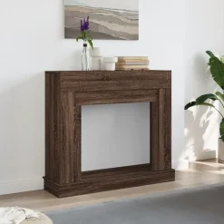vidaXL Cadre de cheminée chêne marron 100x30x87,5 cm bois d'ingénierie