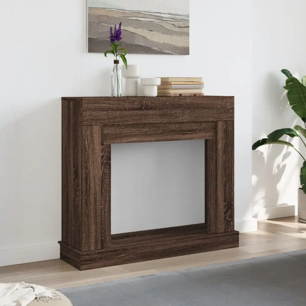 vidaXL Cadre de cheminée chêne marron 100x30x87,5 cm bois d'ingénierie