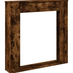 vidaXL Cadre de cheminée chêne fumé 100x20x100 cm bois d'ingénierie