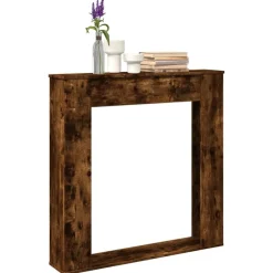 vidaXL Cadre de cheminée chêne fumé 100x20x100 cm bois d'ingénierie