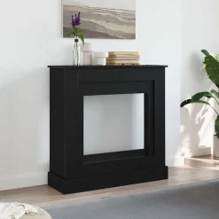 vidaXL Cadre de cheminée chêne noir 90x30x90 cm bois d'ingénierie