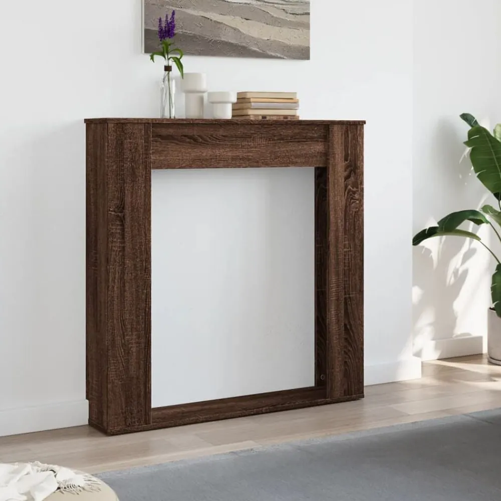 Accessoires Pour Cheminées & Poêles À Bois-vidaXL Cadre de cheminée chêne marron 100x20x100 cm bois d'ingénierie Chêne marron