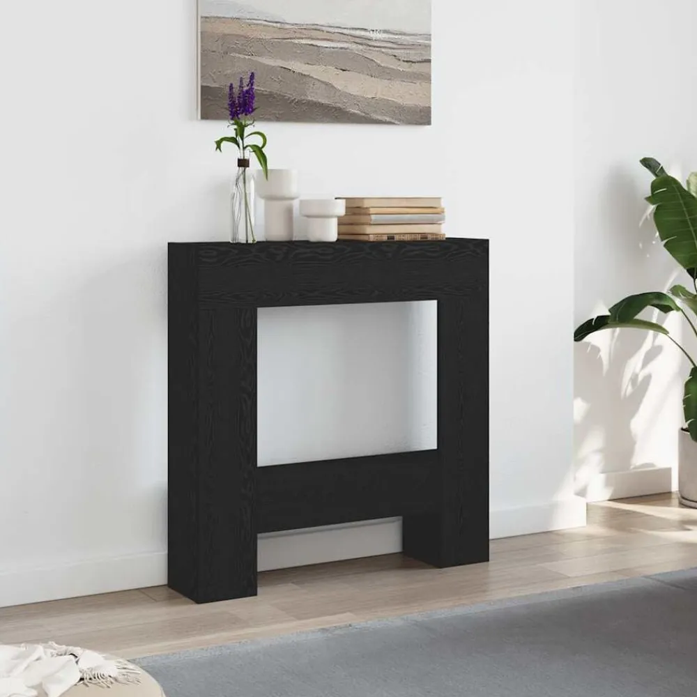 Accessoires Pour Cheminées & Poêles À Bois-vidaXL Cadre de cheminée chêne noir 81x18x82 cm bois d'ingénierie Chêne noir