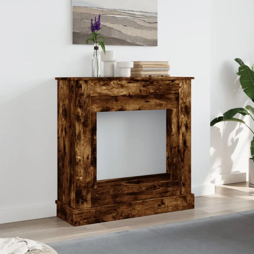 Accessoires Pour Cheminées & Poêles À Bois-vidaXL Cadre de cheminée chêne fumé 90x30x90 cm bois d'ingénierie Chêne fumé