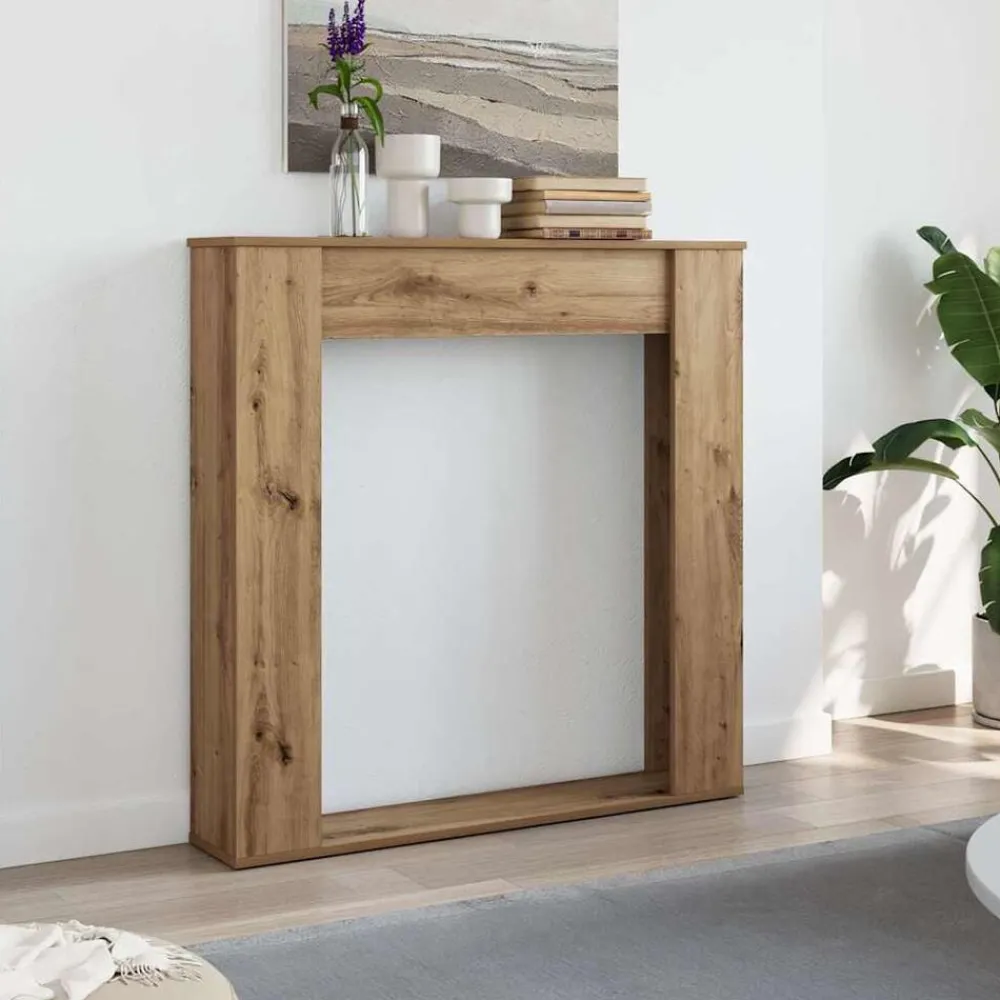 vidaXL Cadre de cheminée chêne artisanal 100x20x100 cm bois ingénierie