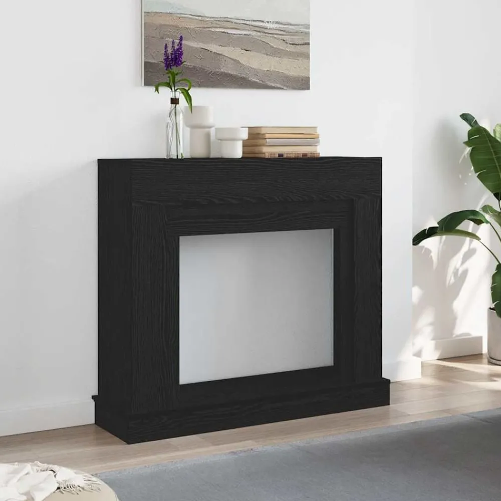 vidaXL Cadre de cheminée chêne noir 100x30x87,5 cm bois d'ingénierie