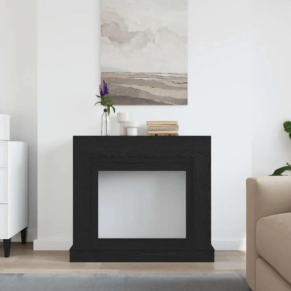 vidaXL Cadre de cheminée chêne noir 100x30x87,5 cm bois d'ingénierie