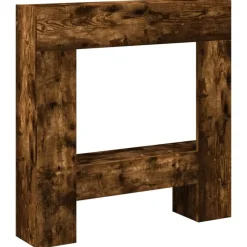vidaXL Cadre de cheminée chêne fumé 81x18x82 cm bois d'ingénierie
