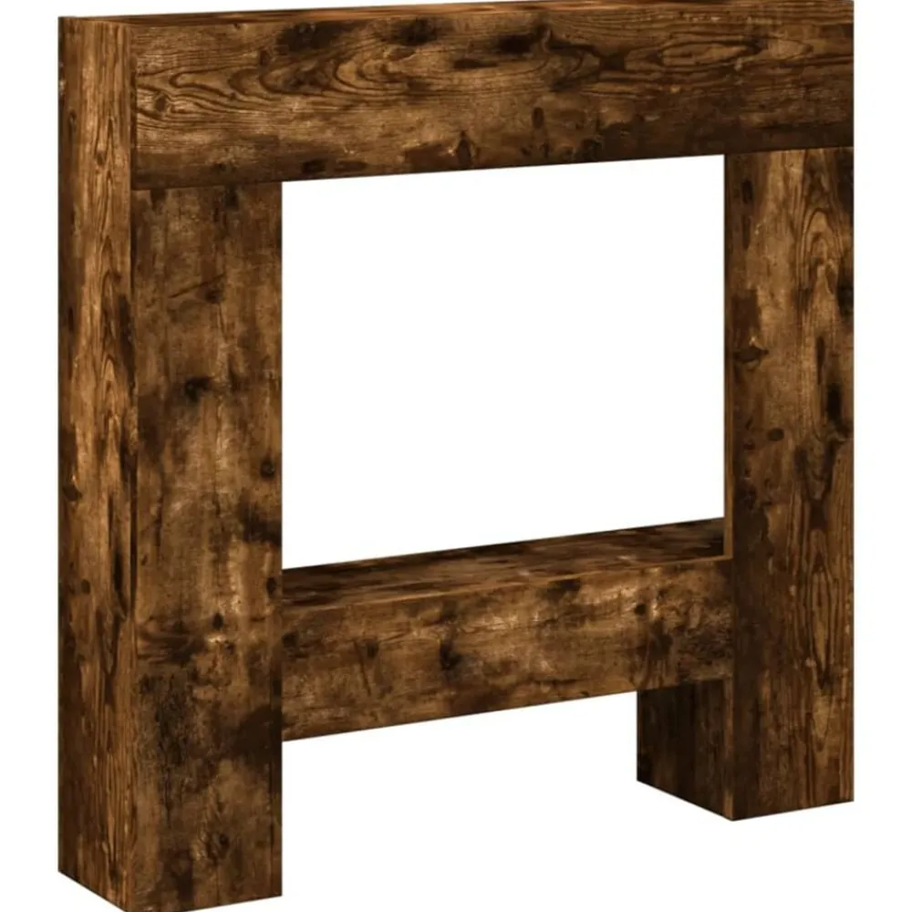 vidaXL Cadre de cheminée chêne fumé 81x18x82 cm bois d'ingénierie