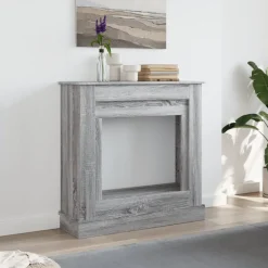Accessoires Pour Cheminées & Poêles À Bois-vidaXL Cadre de cheminée 90x30x90 cm bois d'ingénierie Sonoma gris
