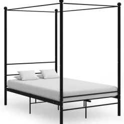 vidaXL Cadre de lit à baldaquin sans matelas métal 120x200 cm