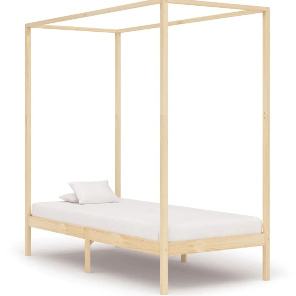 vidaXL Cadre de lit à baldaquin sans matelas bois massif 100x200 cm