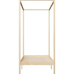 vidaXL Cadre de lit à baldaquin sans matelas bois massif 100x200 cm