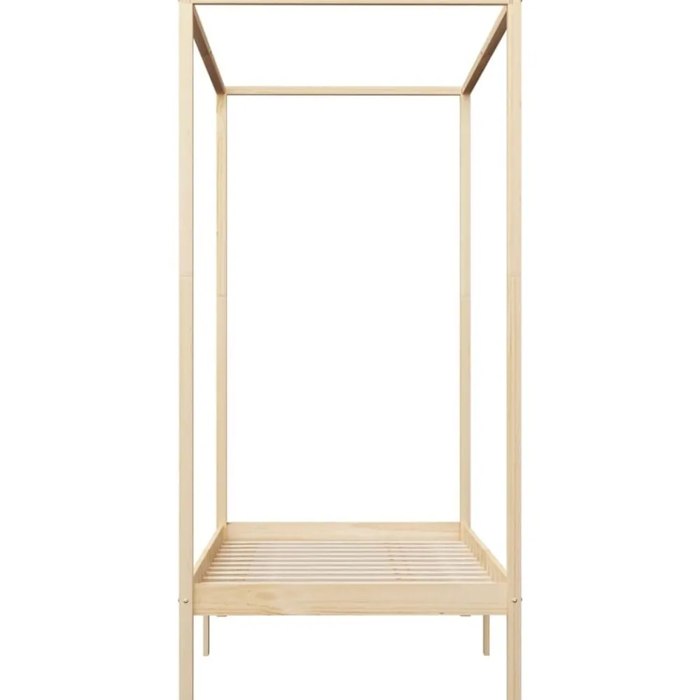 vidaXL Cadre de lit à baldaquin sans matelas bois massif 100x200 cm