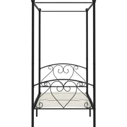 Lits & Accessoires-vidaXL Cadre de lit à baldaquin sans matelas métal 90x200 cm Noir