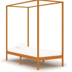 Lits & Accessoires-vidaXL Cadre de lit à baldaquin sans matelas bois massif 90x200 cm marron miel