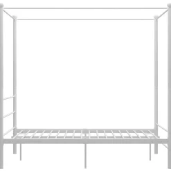 Lits & Accessoires-vidaXL Cadre de lit à baldaquin sans matelas métal 120x200 cm Blanc
