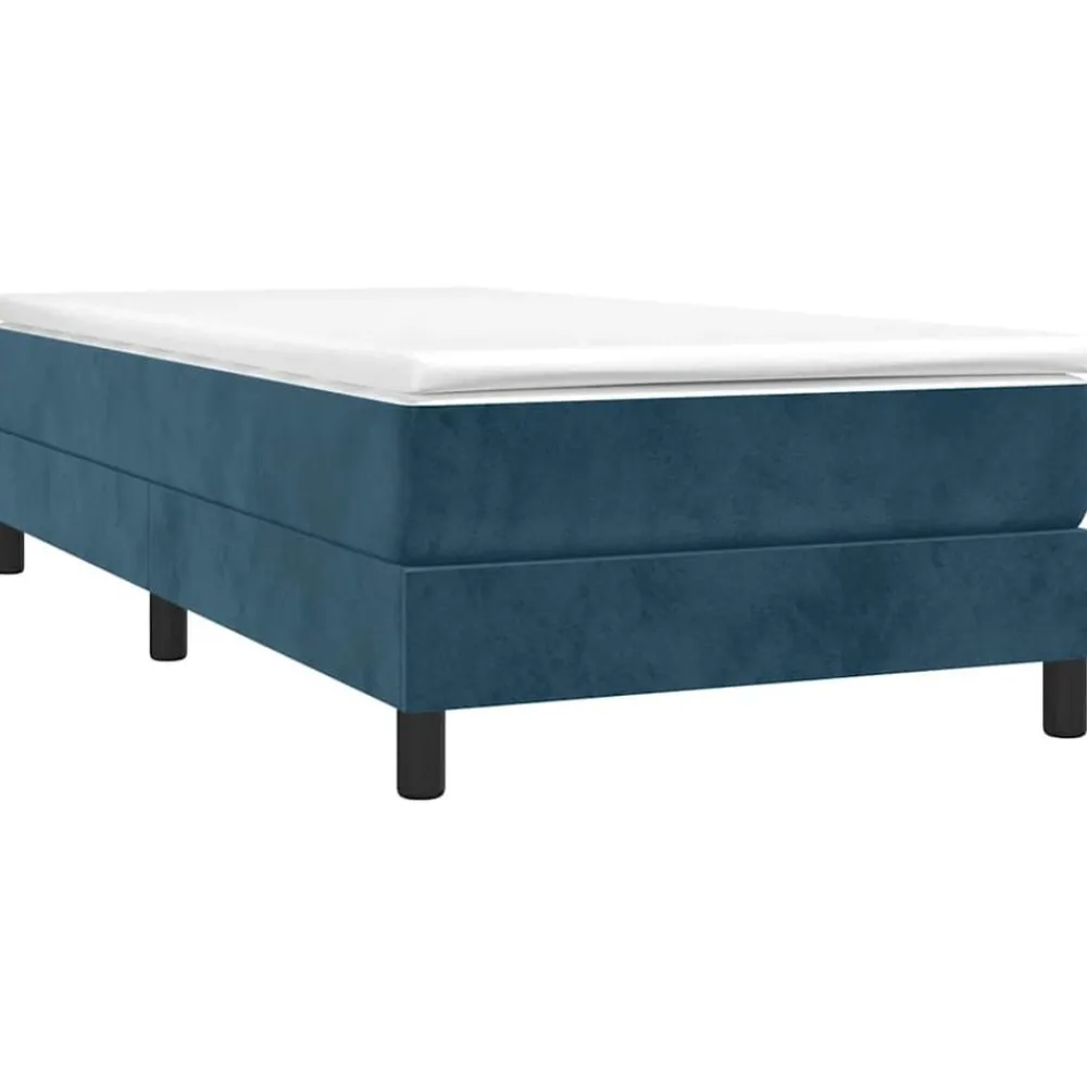 Lits & Accessoires-vidaXL Cadre de lit à lattes 80x200 cm velours Bleu foncé