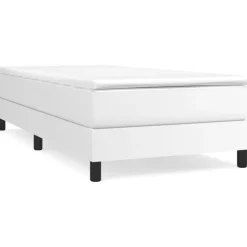 Lits & Accessoires-vidaXL Cadre de lit à lattes 80x200 cm similicuir Blanc