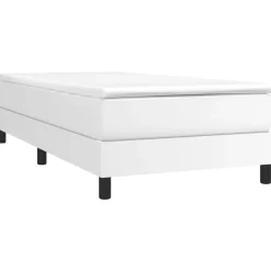 Lits & Accessoires-vidaXL Cadre de lit à lattes 80x200 cm similicuir Blanc