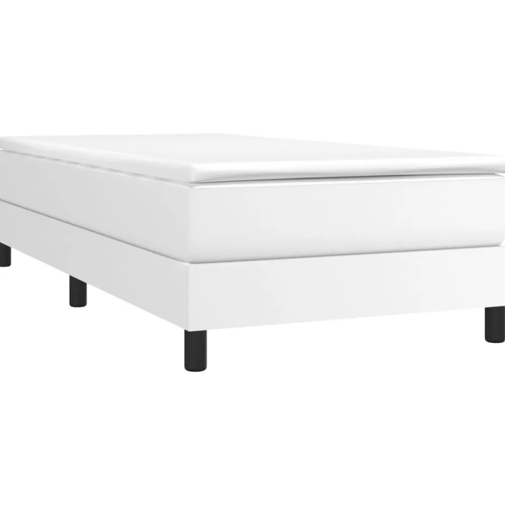 Lits & Accessoires-vidaXL Cadre de lit à lattes 80x200 cm similicuir Blanc