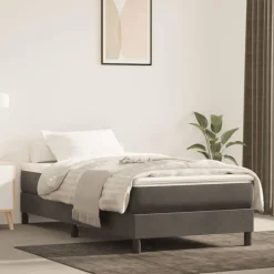 Lits & Accessoires-vidaXL Cadre de lit à lattes 80x200 cm velours Gris foncé