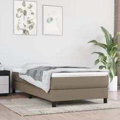 Lits & Accessoires-vidaXL Cadre de lit à lattes 80x200 cm tissu Taupe