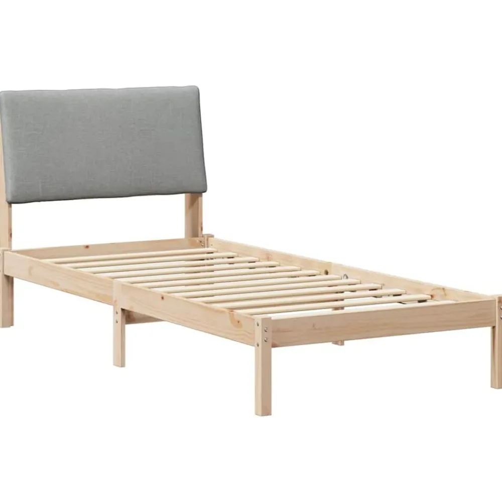 Lits & Accessoires-vidaXL Cadre de lit avec tête de lit 100 x 200 cm Marron et gris clair