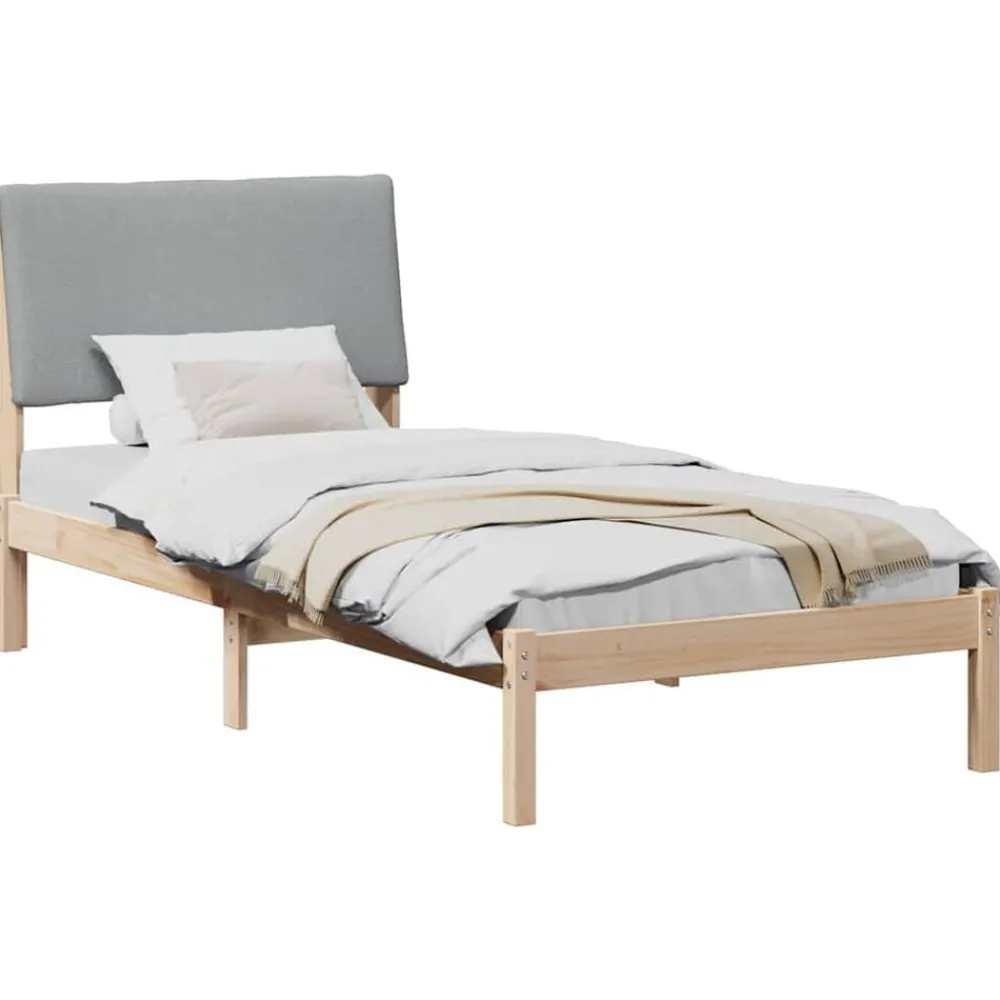 Lits & Accessoires-vidaXL Cadre de lit avec tête de lit 100 x 200 cm Marron et gris clair