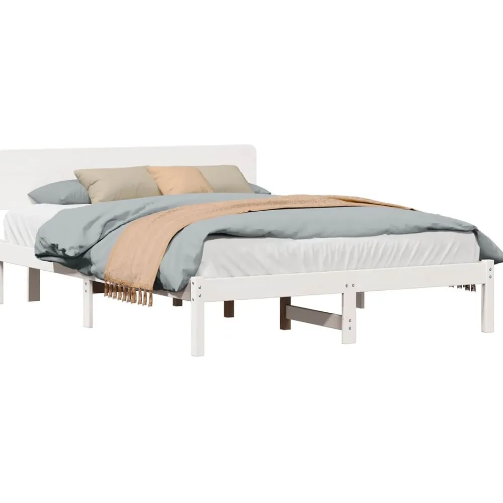 vidaXL Cadre de lit avec tête de lit 200 x 200 cm Pin massif