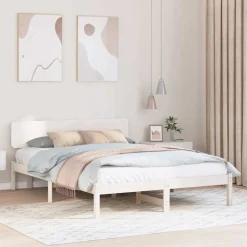 vidaXL Cadre de lit avec tête de lit 200 x 200 cm Pin massif