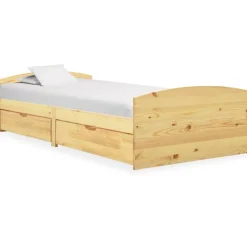 vidaXL Cadre de lit avec 2 tiroirs bois de pin massif 90x200 cm