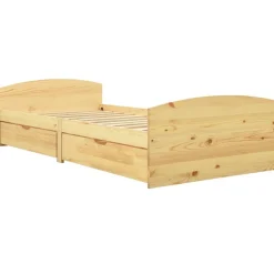 vidaXL Cadre de lit avec 2 tiroirs bois de pin massif 90x200 cm